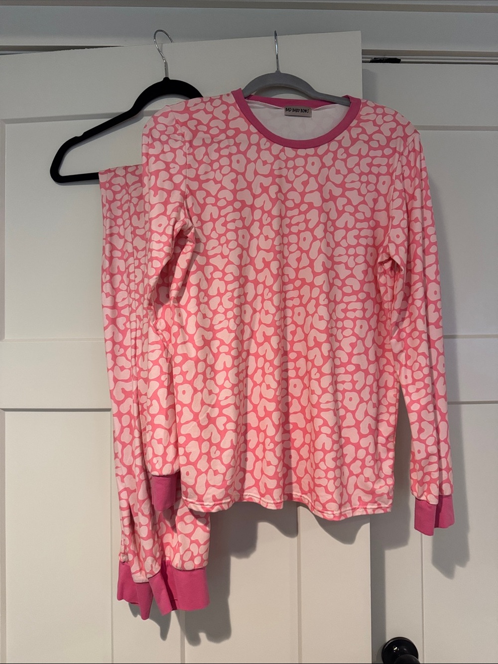 Women's Pink Printed Long-Sleeve Pajama Set by No Boundaries